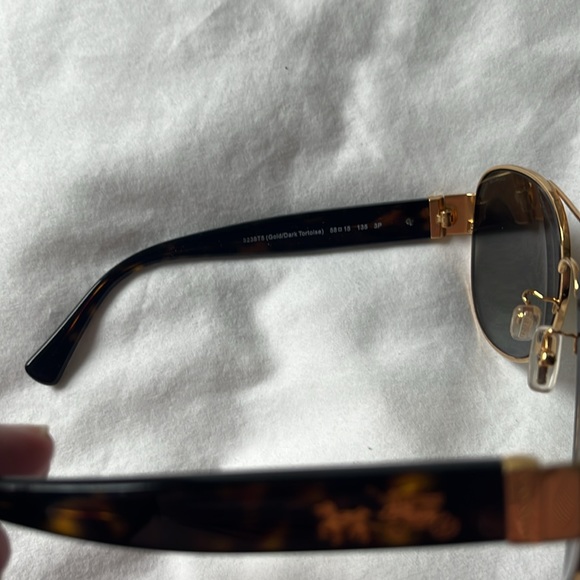 Coach Gold Aviator Polarized Sunglasses - Picture 3 of 6